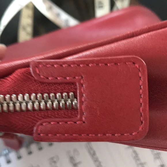 Coach Wristlet Wallet Clutch Cranberry Red Soft Leather, Awesome Condition - Picture 10 of 13